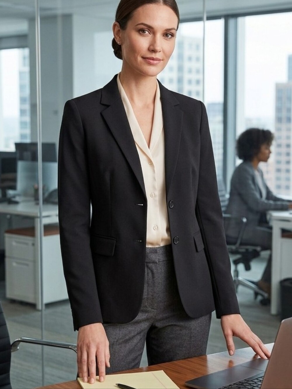 Express Hourglass Blazer Black Chic Tailored Office Jacket.